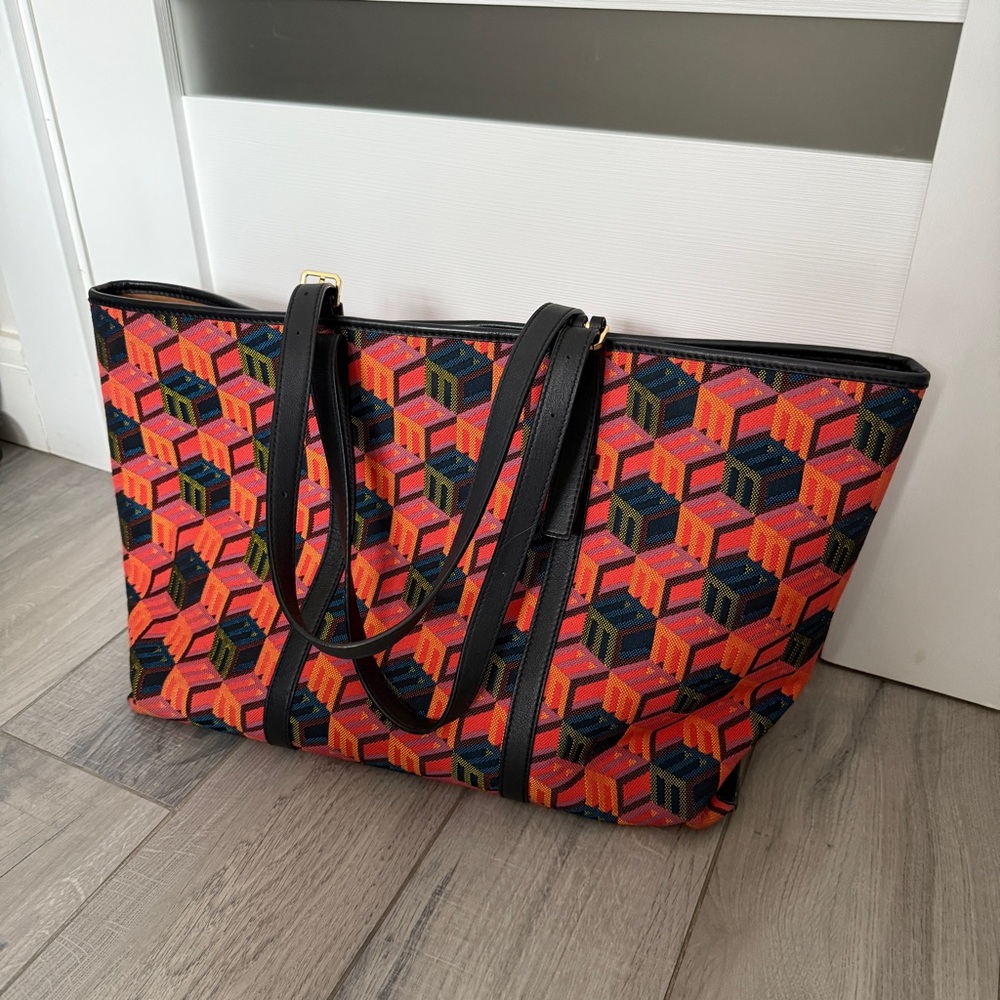 MCM Cubic Monogram Jacquard Shopper Tote